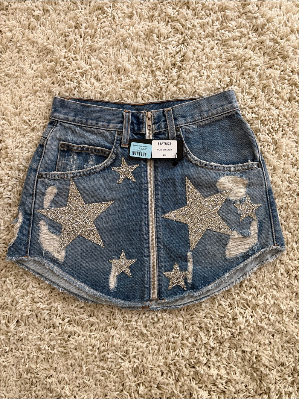 NWT CARMAR LA “Beatrice” Denim Skirt, Sz 26